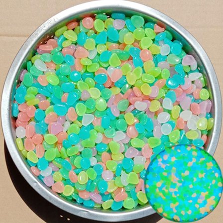 100st/påse blandad färg utomhus lysande stenar Glow In Dark Gar