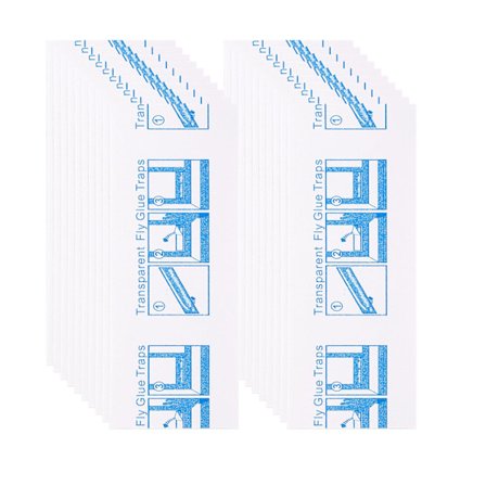 20 stk. fluefælder til vinduer, klæbende vandtætte fluestrimler, klæbrige limstrimler, frugtfluefanger, gennemsigtig til stuefluer, indendørs, 