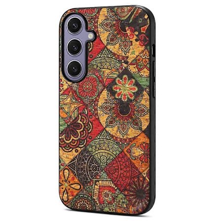 For Samsung Galaxy S25+ Deksel Blomstermønster PU Lær+PC+TPU Telefondeksel