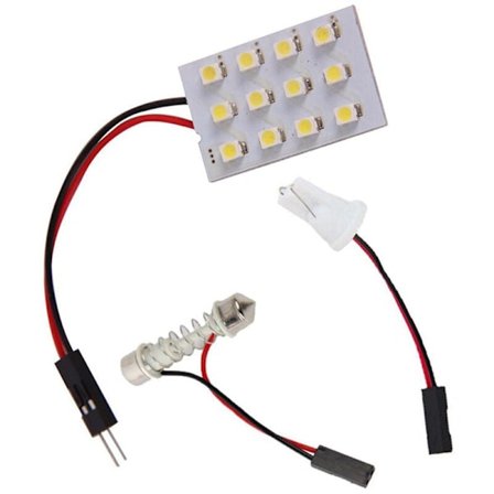 Vit LED-lampa 12 Smd Cob T10 4W 12V Bilens Inre Paneler Lampa Kupol Glödlampa