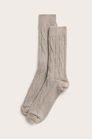 Kappahl | Rajstopy z mieszanki wełny Brązowy melanż 40/42 | Brązowy melanż