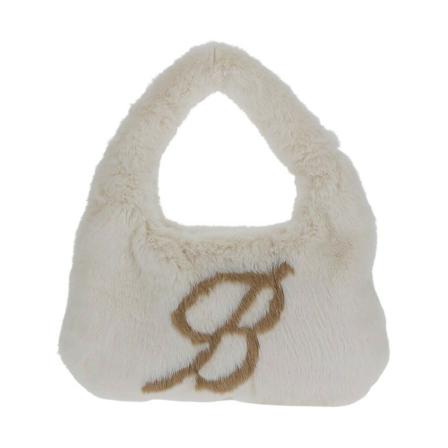Blumarine, Faux-Fur Bag Beige, Dames, Maat:ONE Size