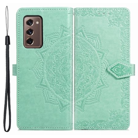 Mandala Samsung Galaxy Z Fold2 5G Läppäkotelo - Vihreä