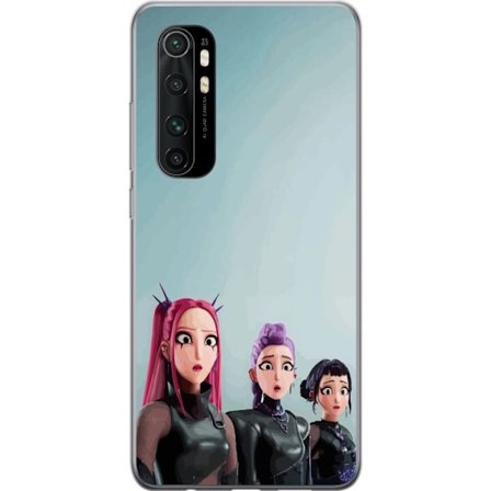 Kompatibelt Mobildeksel til Xiaomi Xiaomi Mi Note 10 Lite Tre animerte kvinner med fargerikt hår i futuristisk stil og overraskede uttrykk