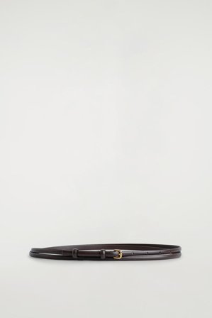 COS Podwójny Pasek Skórzany in Brązowy