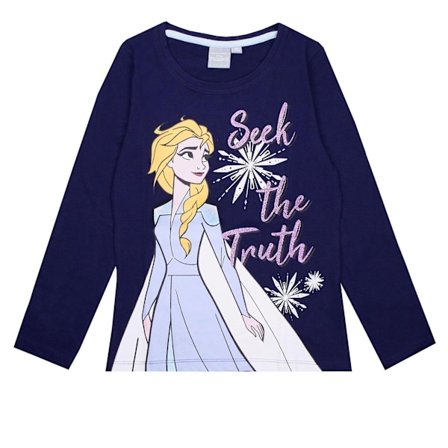 Frozen Girls Seek The Truth Elsa T-Shirt 5-6 År Blå