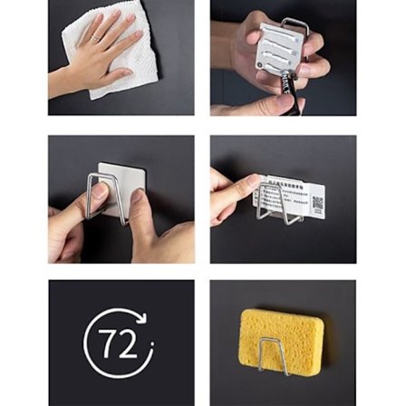 Køkken Rustfri Stål Vask Svampe Holder Selvklæbende Afløb