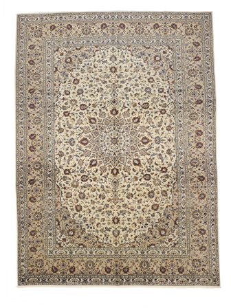 Hand Knotted Persian Keshan Rug 294X394 Brown/Orange