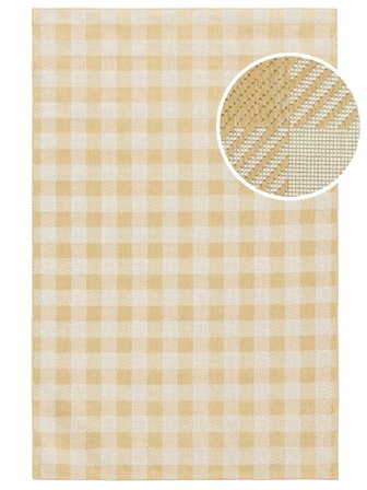 Inom- Och Utomhusmatta Rutig Tvättbar Gingham - Ljusgul/Vit 200X300 I Skandinavisk Stil
