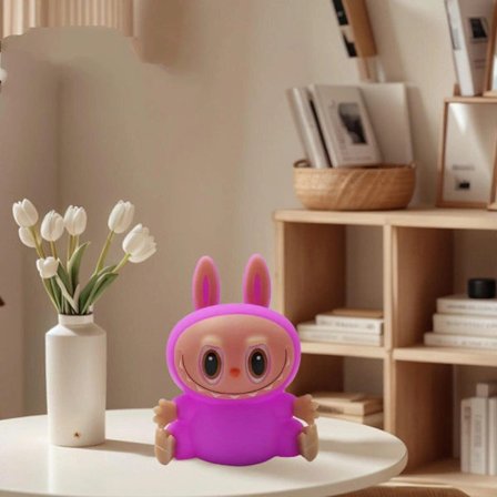 Fargerik Monsterlampe med berøringskontroll - Nattlys, USB-ladet, 7-fargers skiftende varmt lys - Timergave til barnerom