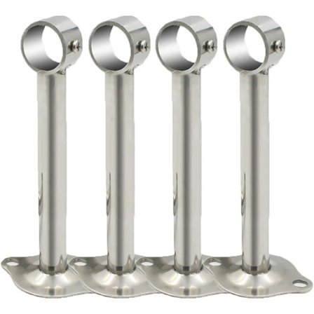 4 stk. Rustfrit Stål Gardinstangs Holder - Diameter 25cm H 100mm