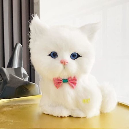 Pelsmyk katt sparegris simulering kattunge sparepenger myntbank pengeboks, bursdag, jul, nyttårsgave (FMY)