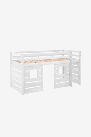 Loft24 - Køyeseng Alpi Halvhøyseng med paneler 90 x 200 cm - Hvit - Barnesenger & sprinkelsenger - 90X200 - Fra Homeroom