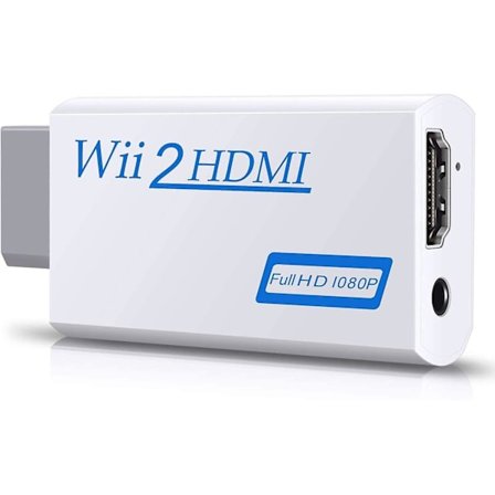 Wii till HDMI-omvandlare Adapter, Wii till HDMI 1080p-kontakt Utmatningsvideo 3,5 mm Ljud - Stödjer alla Wii-skärmlägen, Vit