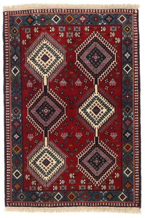 Yalameh Rug 105X151 Dark Red/Beige Wool, Persia