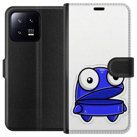 Kompatibel Tegnebogsetui til Xiaomi Xiaomi 13 Blå tegneseriefigur med åbent udtryk og store øjne i sjov illustration