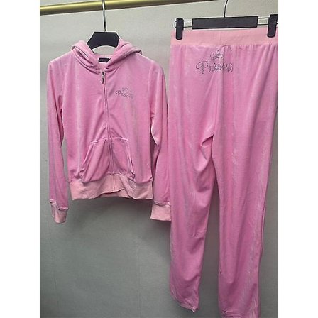 Velour Juicy Sömnadsdräkt Huvtröjor Sammet Dragkedja Sweatshirt Och Byxor Set Sportkläder 2023 Dam Vår/Höst Träningsoverall Crop Top