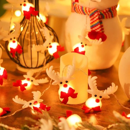 Jule-elg lyslenke for hjem- og hagedekorasjon, 1,5M 10LED lyslenke batteritype