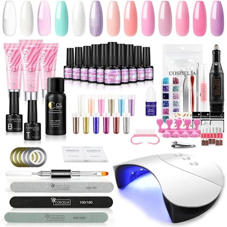 Complete Manicure Kit Semi-Permanent Varnish 36W UV LED 10 Nail Polish