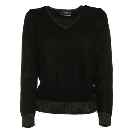 YES Zee, V-neck Knitwear Zwart, Dames, Maat:XL