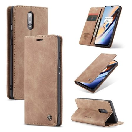 CaseMe OnePlus 7 Vintage kotelot - Ruskea