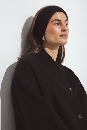 NA-KD Knitted Alpaca Blend Headband - Hår-accessories - Sort - One Size