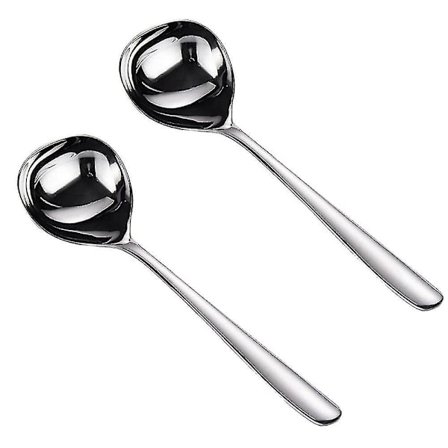 Liten øse for saus, serveringsøse i rustfritt stål, sølvgravyøse - yuhao