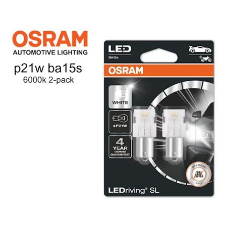 Osram 6000k p21w ba15s 1156 led lampor 12v