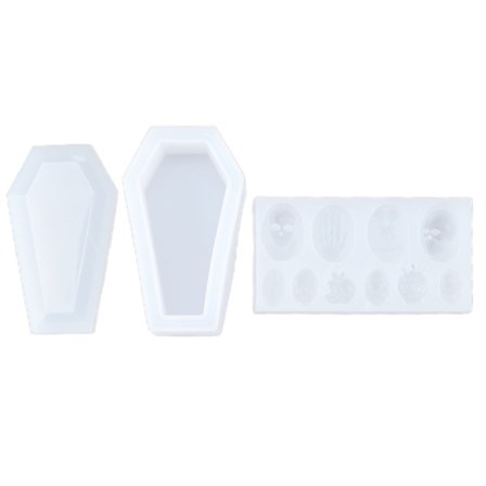 3 kpl Halloween Luuranko Arkku Silikonimuotti Joustava Fondant Leivonta Koristelu