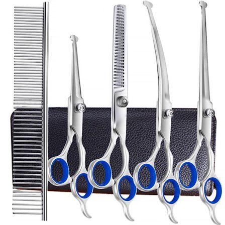 6 i 1 Professionel 4CR Rustfrit Stål Sikkerhed Rund Spids Hund Saks