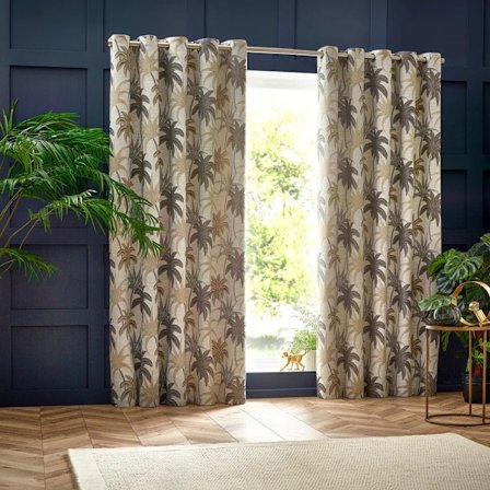 Wylder Galapagos Jacquard Öglegardiner 117cm x 183cm Naturlig