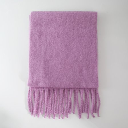 Vinternyhet mohairull imitation kashmir enfärgad scarf, förlängd och förtjockad tjock tofs, höst och vinter varm scarf