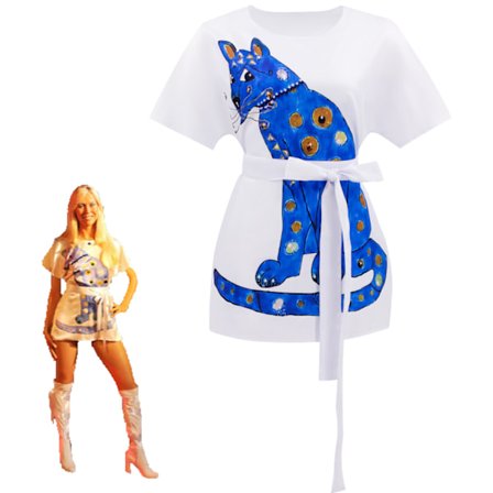 ABBA Retro Stil Agnetha Fältskog Cosplay Kostume Outfit Halloween Fest Kostume Blå Agnetha Blå Agnetha Blå Agnetha blå