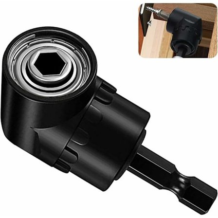 Vinkelskrutrekker, rettvinklet drill, multifunksjonell 105° vinkelbit holder med 1/4" hurtigutskifting og magnetisk bitholder, bitadapter for boring i