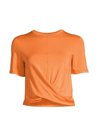 Casall Delight Short Wrap Tee Juicy Orange 36, Tøj & Bolig, Træningstøj, Træningsbluser