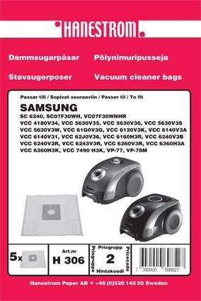 HANESTRÖM Dammsugarpåsar SAMSUNG VCC 6240