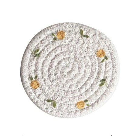 Ins Vind Isolerad Grytunderlägg, Vävd Bomullsrepsmatsedel, Kreativt Tryckt Koppunderlägg, Runt Hushållsskåls- och Tallriksunderlägg, 