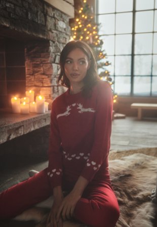 ONLY Xmas Snowflake LS O-Neck Chili Pepper Pattern Klær