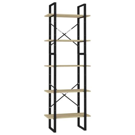 Vidaxl Bokhylla 5 Hyllplan Sonoma-ek 60x30x175 Cm Spånskiva Brun