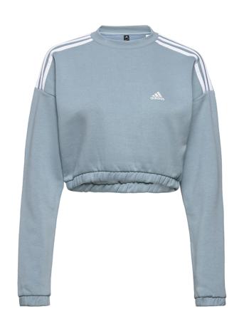 Hyperglam Crop Crew Sweatshirt W Sweatshirt Trøje Blå Adidas Performance