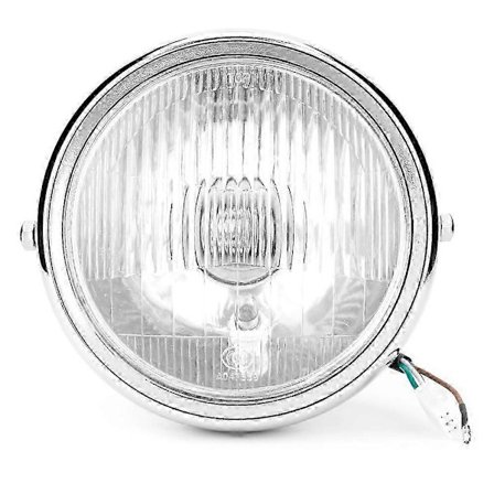 Universal Motorcykel Retro Sølvfarvet Skal Hvid Linse Forlygte Frontlygte til GN125