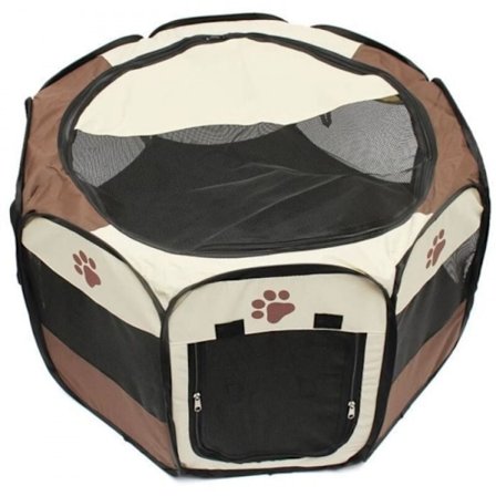 Sammenklappelig hundegård indendørs og udendørs hundebur ottekantet sammenklappelig