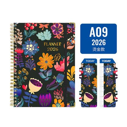 Engelskt anteckningsblock A5 Metallspiral Anteckningsbok Veckoplan 2026 A09