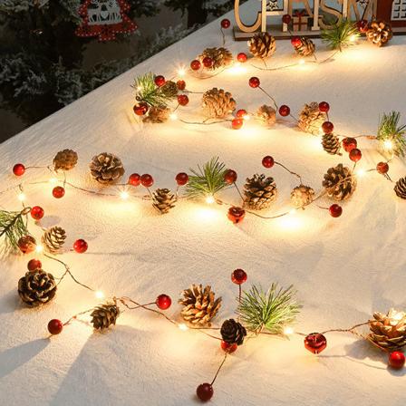 Joulukuusen k pyvalosarja, 6.56ft 20 LED-k py Punainen