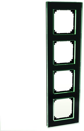 Schneider Electric Exxact Solid Kombinationsram 4-fack, glas Svart, Strömbrytare & vägguttag