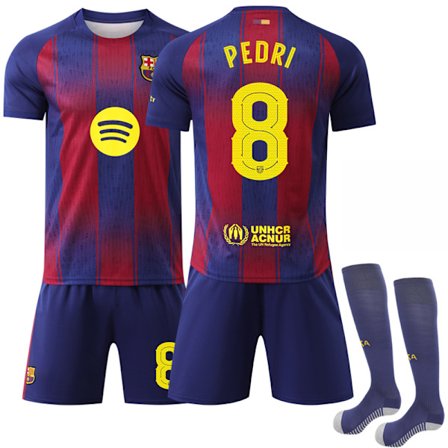 2025-2026 Barcelona UEFA Champions League Fotbollströja för Barn och Vuxna med Strumpor No.8 PEDRI No.8 PEDRI-FQ-