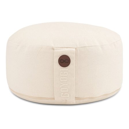 GOYOGI Calm Organic Cotton Round Meditation Cushion Natural, Sport & Velvære, Yogaudstyr, Yogablokke