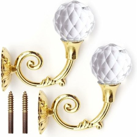 IC Pieces Gardinkroge Gardinkrokar Kreative Krystal Tiebacks Metal Vægge Dekoration Krystal Gardinkroge til Gardin Tiebacks Vægge Hjemindretning