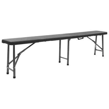 Vidaxl Hopfällbara Trädgårdsbänkar 2 St 180 Cm Hdpe Svart Svart
