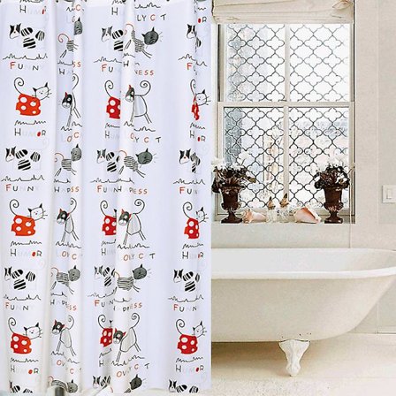 Abstrakti Kissan Suihkuverho Kirjaimilla, Kylpyhuoneen Sisustuslisä